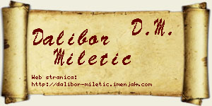 Dalibor Miletić vizit kartica